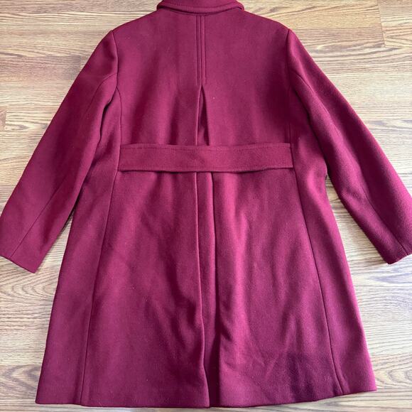 Kate  spade BURGUNDY PEARL BUTTONS A-line Wool Blend Coat size XL - Picture 12 of 13